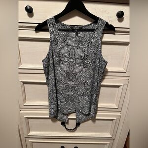 Express Black & White Paisley Tank Top